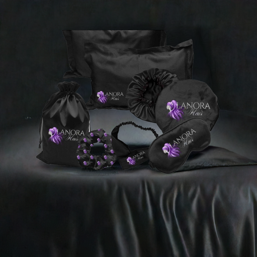 Lanora Hair Satin Pillow case and Bonnet set