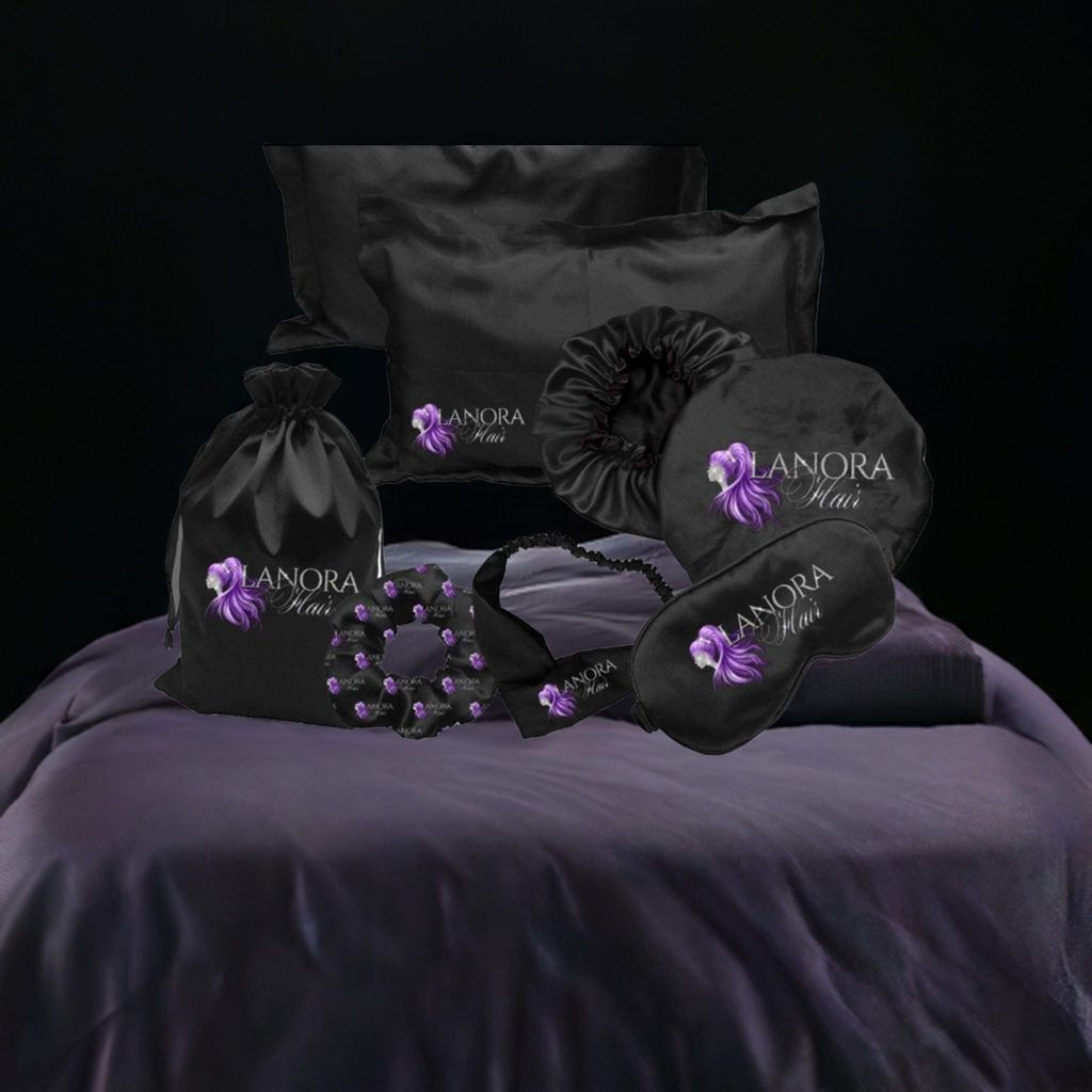 Lanora Hair Satin Pillow case and Bonnet set